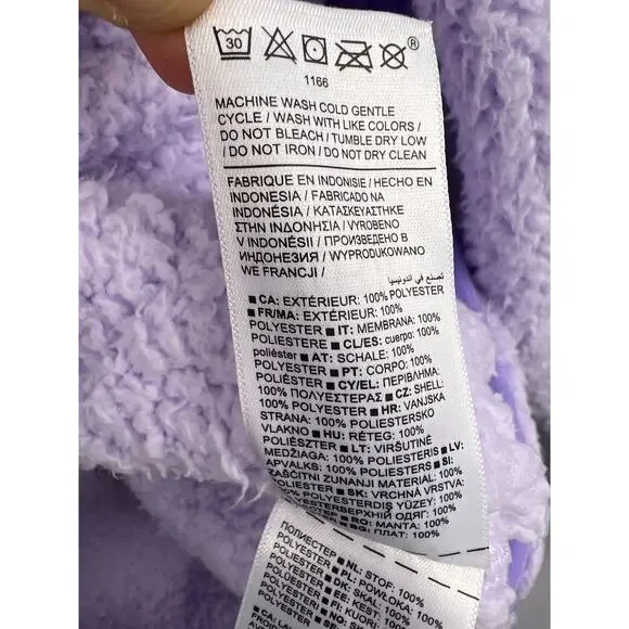 Athleta Girl Hooded Sherpa Pullover, Lavender Purple Fleece Cozy Kangaroo Pocket - Picture 16 of 16